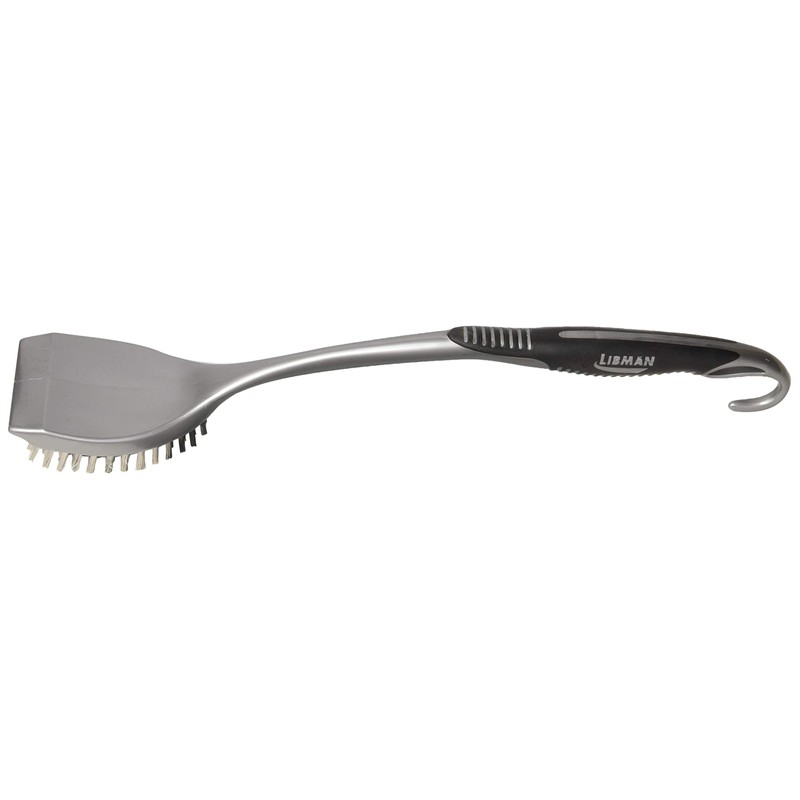 Libman 566 Long Handle Stainless Steel BBQ Brush with Ergonomic