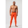 DEVOPS 2 Pack Men's Compression Pants Athletic Leggings (Medium, Black/Orange)
