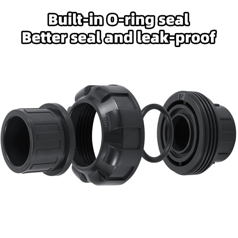 1" PVC Union Pipe Fitting, Schedule 80 Slip Socket Connector