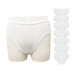 Fuzzleehi Women's Disposable Panties Underwear Travel Panties Pure Cotton Emergencies Panties for Business Trip Travel Hotel Spa Hospital Stays Underpants White Large(7pcs/pk)