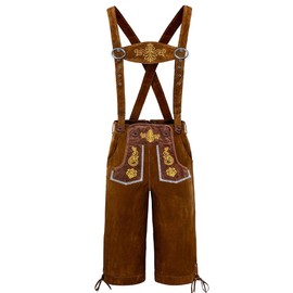 DmHirmg Lederhosen Men,Oktoberfest Outfits Men,Lederhosen,October Festival Costume,Brown,L