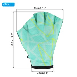 PATIKIL Webbed Swim Gloves, Swimming Aquatic Gloves Printing Water Resistance Training Accessories for Swimming and Diving, L, Light Green