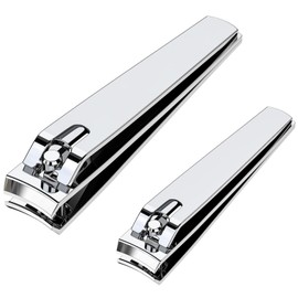 Nail Clippers Set,Sturdy Stainless Steel Toenail and Fingernail Clipper Cutters with Sharp Curved Blades,Nail Clippers for Men Women(Silver)