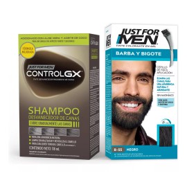 Just For Men Kit Just For Men Desvanecedor De Canas Gx + Barba Negro
