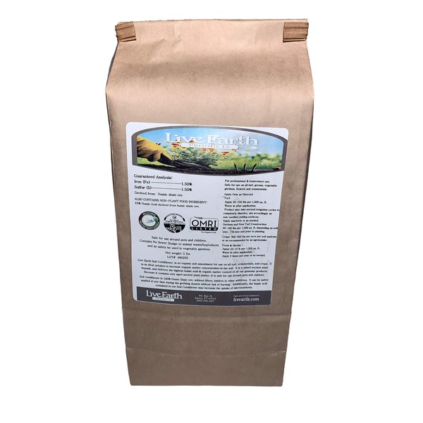 Live Earth Products Humate Soil Conditioner, 15 lbs, (Three 5-Pound Bags)