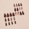 LYMCY Press on Nails French,Butterfly Wings 3D Ripple Fake Nails,
