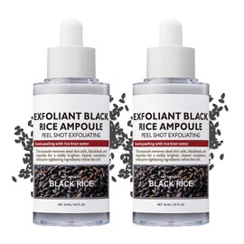 Peel Shot Glow Rice Ampoule Duo, Black Rice Ampoule,Exfoliating Toner For Face,Gentle Soft Facial Scrub Exfoliator, Moisturizing & Pore Minimizer,Blackhead Remover for All Skin Types