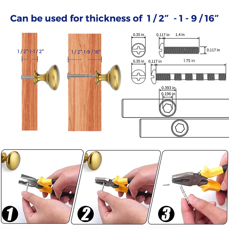 Ravinte 25 Pack Cabinet Knobs - Brushed Brass & Zinc