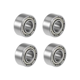 sourcing map Pack of 4 684ZZ deep groove ball bearings Z2 4 x 9 x 4 mm double shielded carbon steel
