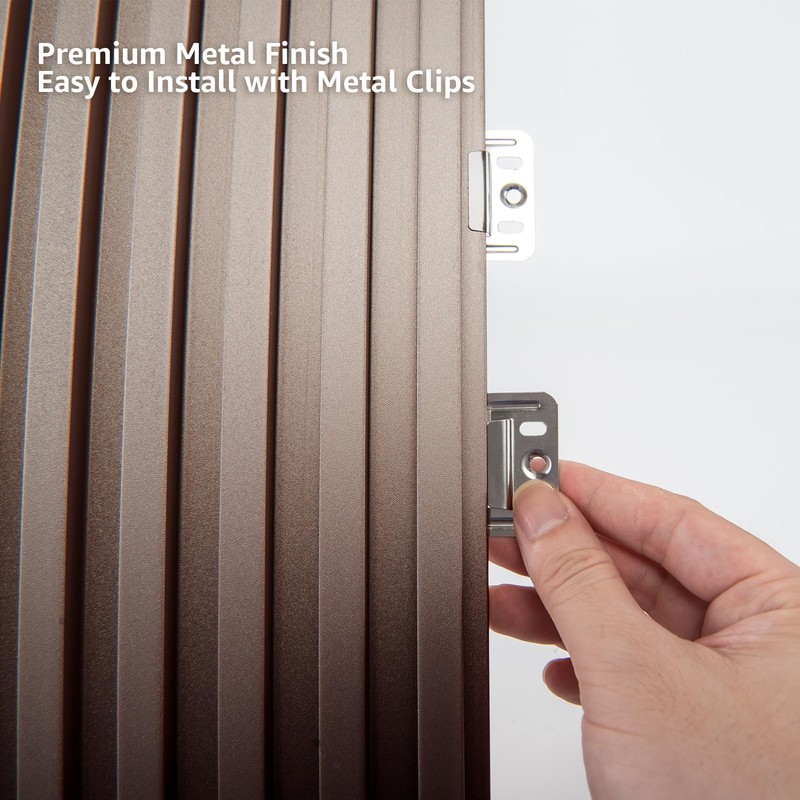 Art3dwallpanels Slat Wall Paneling, 4 Pack Glossy Metal Finish WPC