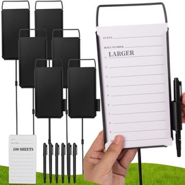 6 Steel Longest Drive and Closest to the Pin Marker+100 Sheets Cards+6 Pens