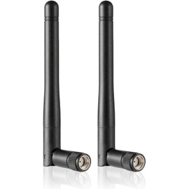 2Pcs wifi antenna supporting 2.4GHz, 5GHz, and 5.8GHz bands with 3dBi gain - Features RP-SMA connector - perfect as wifi antenna for pc, monitors, and other network antennas needs
