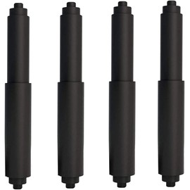 Toilet Paper Holder Roller 4pcs Black Color Plastic Toilet Tissue Flexible Holder Replacement Bathroom Plastic Spring Loaded Insert Spindle