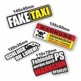 Folien-zentrum 4 Sticker Set Shocker Hand Car JDM Tuning OEM Dub Decal Sticker Bombing Sticker Illest Dapper Fun Oldschool