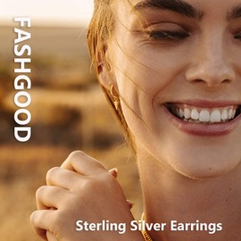 FASHGOOD 925 Sterling Silver Hoop Earrings for Women,14K Gold Plated Small Spike Dangle Drop Hoop Earrings for Men,Boho Hoops,Cartilage Sleeper Huggie Hoops Earring Gold