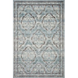 Loloi Rifle Paper Co. Courtyard Collection COU-02 Blue 2'-6" x 9'-6" Runner Rug feat. CloudPile