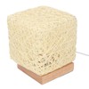 Rattan Table Lamp with LED Bulb USB Powered Decorative Hand