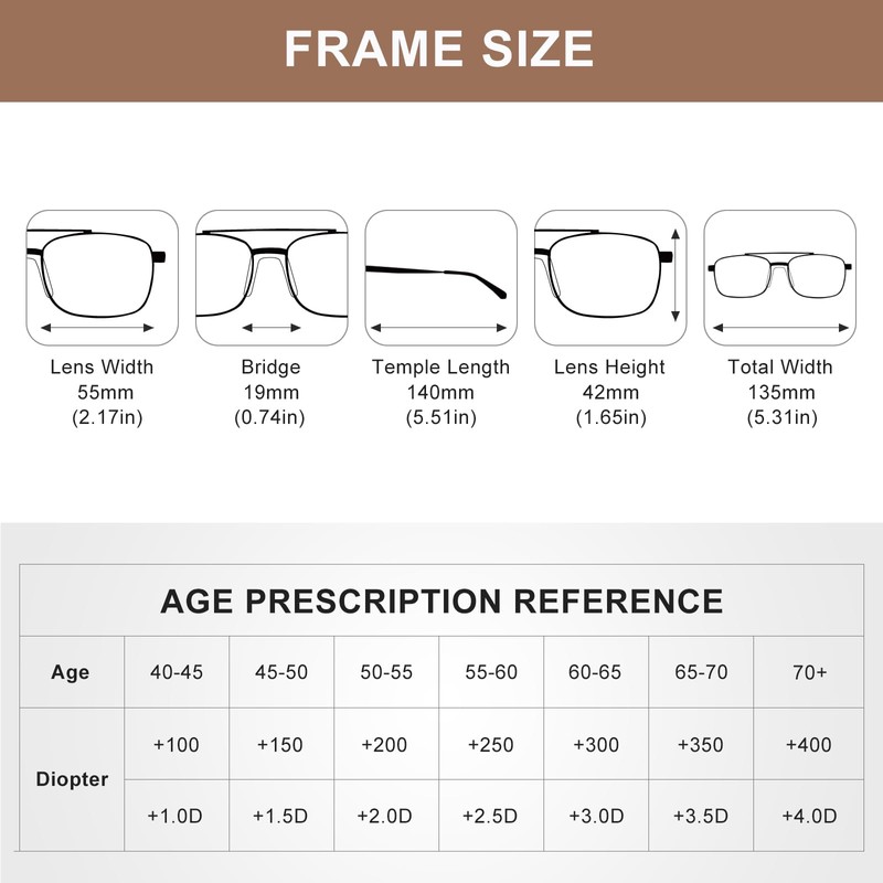 OuShiun Photochromic Progressive Reading Glasses for Men, No-Line Multifocal Readers
