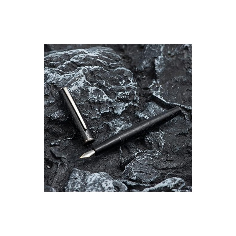 Hong Dian A3 pluma estilográfica de aluminio negro, diseño de