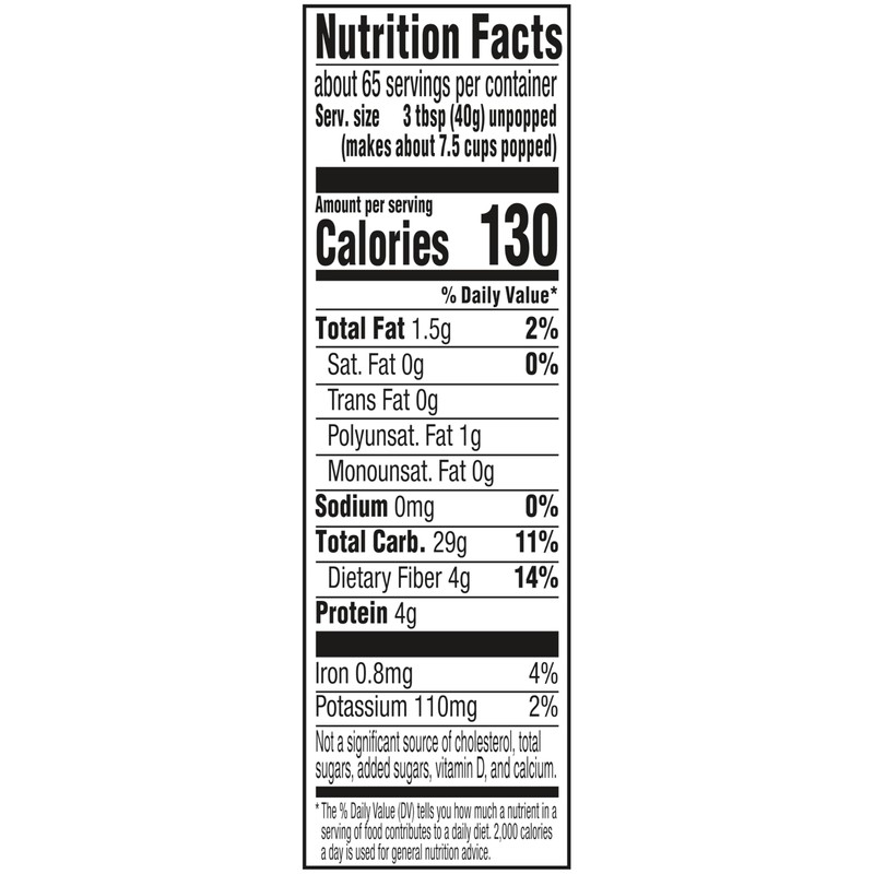 Orville Redenbacher's Gourmet Popcorn Kernels, Original Yellow, 4g Fiber Per