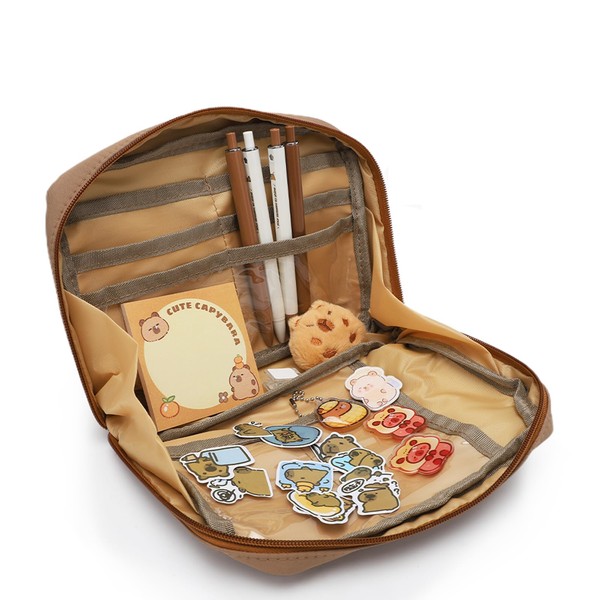 LUPATDY Capybara Federmäppchen,Große Mäppchen,Capybara Briefpapier Set,Federmäppchen Für Kinder Junge Studenten
