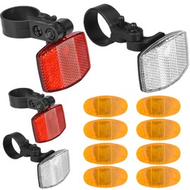 YOWERS Pack of 12 Bicycle Reflectors, Cat Eye Reflectors Bicycle, Bicycle Reflector Set, Bicycle Reflector Rear, Bicycle Reflector Front, Suitable for Mountain Bikes, Road Bikes, White, Yellow, Red
