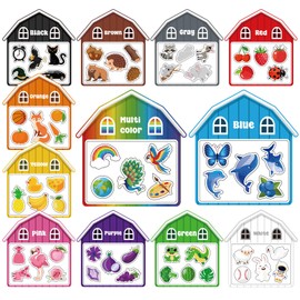 BLSUREFYX 12pcs Magnetic Color Sorting Toddler Farm Animal Fridge Magnets