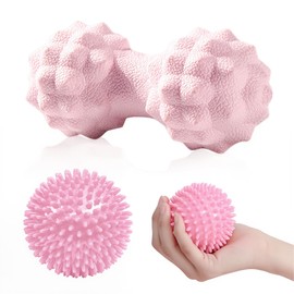 NHQZ 2 Igelball Für Reflexzonen, Anti-Stress, Entspannung Geschenk - Noppenball Fußmassage Rücken Nacken Hand Fuß,Igelball Fußmassage,Massageball,Faszienball Für Füße,Massage Zubehör(Rosa,A)