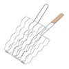 Corn Grilling Basket Stainless Steel Beech Wood Handle Even Heat