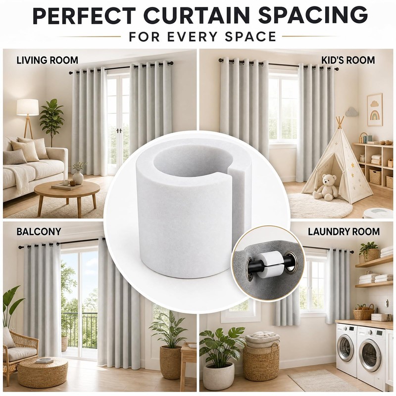9 Pack Curtain Pleat Spacers, 50mm EVA Foam Rollers for