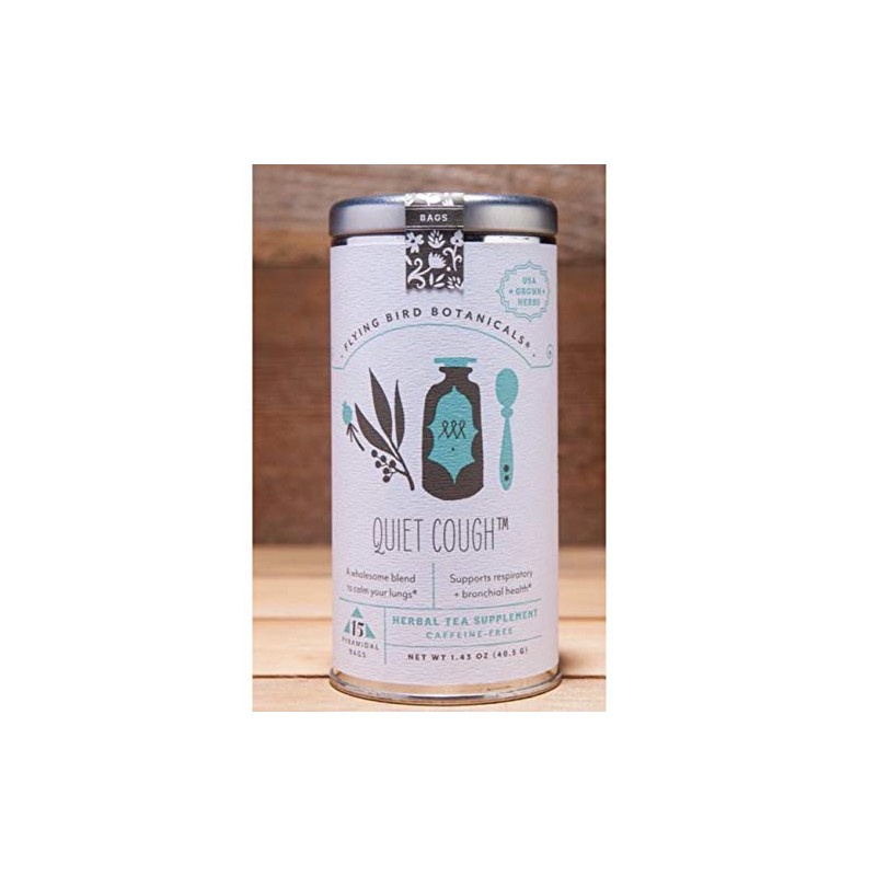 FLYING BIRD BOTANICALS, QUIET COUGH TEA, 15 COUNT