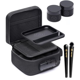Stash Bros Smell Proof Bag with Magnetic Rolling Tray | Smell Proof Container Stash Box with Modular Docking System & Accessories