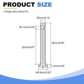 sourcing map 12Pcs 1/8" x 1" Single Hole Clevis Pins, 304 Stainless Steel Flat Head Clevis Pins Hitch Pin for Trailer Latch, Mechanics Repair, Furniture Installation, Industrial Equipment