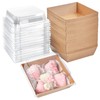 Ocmoiy Kraft Charcuterie Boxes with Clear Lids 4x4 Inch, 100