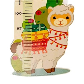 Hess Holzspielzeug 14633 Wooden Height Chart for Children, Llama Series, Handmade, Foldable, Suitable for a Height of Approx. 80 to 150 cm