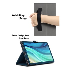Case for Doogee T40 Pro 12 inch, Doogee T40 Pro Tablet Protective Case, Folding Stand Protective Case with Pen Holder and Wrist Strap, Comprehensive Protection (Blue)