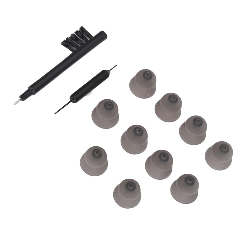 10pcs Black Silicone Double Layer Closed Domes Ear Tips with