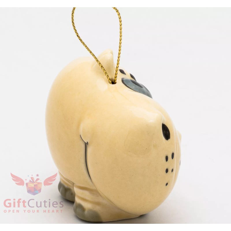 Porcelain Hippo Hippopotamus Christmas Tree ornament figurine toy handmade