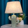 Aeyee Cactus Desk Lamp, Modern Night Light with Fabric Lampshade,