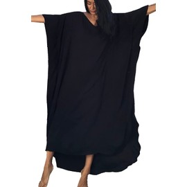 YouKD V Neck Kaftan Boho Robe Plus Size Loungewear Maxi Dress for Women