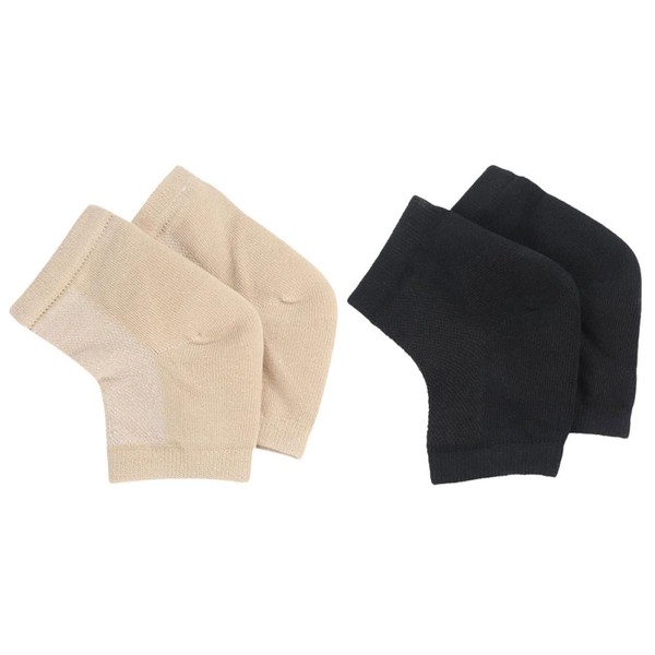 FRCOLOR 2 Pairs Toeless Moisturizing Socks Gel Heel Protection Elastic