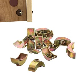 12pcs M6 Half Moon Nuts Washers,Spacer Washer, 6mm Hole Dia Bronze Tone Connector Nuts, Zinc Alloy External Thread Lock Washer, Spacer Connector Hardware Fittings, for Connect Furniture