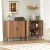 BORNOON Buffet Cabinet with Storage, Curved-Edge Fluted Storage Cabinet Sideboard,