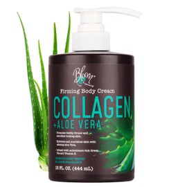 BLOOM IT'S A GREAT SKIN DAY! Men & Women Collagen Cream + AloeVera & Vitamin E Body Lotion & Face Moisturizer | Fragrance Free Skin Firming Lotion | Anti Aging Crepey Skin Tightening Cream | 15 Ounce