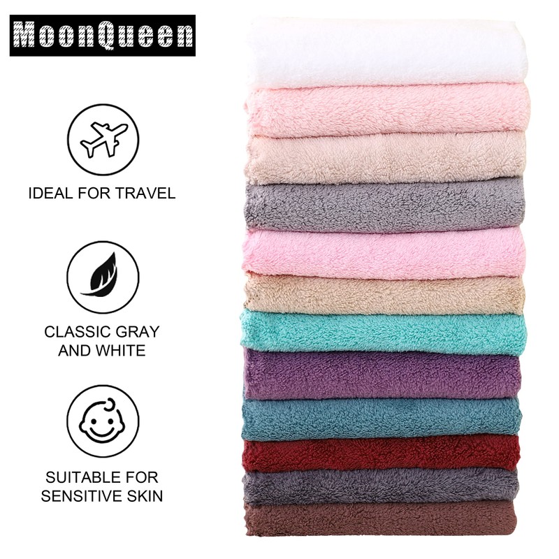 MOONQUEEN Microfiber Facial Cloths Fast Drying Washcloth 12 Pack -