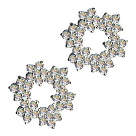 Silver Earrings Flowers Wreath White Terling 925 Silver Zirconia Crystals Rhinestone Love Faith Hope Emotion Symbol Motif Style Object White Extravagant New Good Fashion Clear Beautiful Transparent