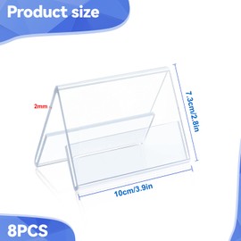 Name Badges Table Stand for 100 x 73 mm, Pack of 8 Name Badges Acrylic Roof Stands, Table Signs Reusable, Name Badges Table, Table Name Tags for Conference Room