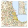 Chicago, Illinois Wall Map, Large - 30" x 29" Laminated