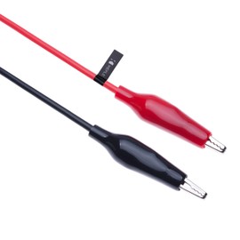 Crocodile Clips Electrical Insulated Wire Multimeter Test Leads Set Alligator Clip Clamps Double Ended Voltage Tester Cable (0.5 Meter/Red & Black)