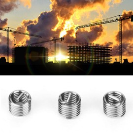 100 Piezas de Inserciones de Rosca M5 de Acero Inoxidable 304 Reparación de Inserciones de Roscas de Alambre Juego de Reemplazo de Juego para Muebles y Reparación (M5×0.8×1.5D)